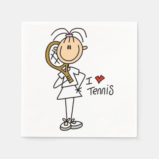 Liebe Tennis Papier Napkins Serviette (Vorderseite)