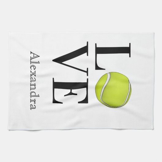 Liebe Tennis Player Yellow Ball Sporttuch Geschirrtuch (Horizontal)