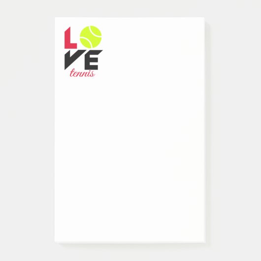 Liebe Tennis Post-it Klebezettel (Vorderseite)
