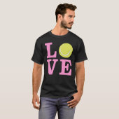 Liebe Tennis - Rosa Text T-Shirt (Vorne ganz)