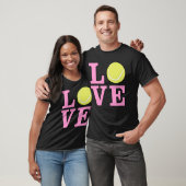 Liebe Tennis - Rosa Text T-Shirt (Unisex)