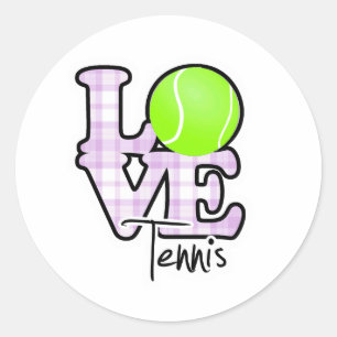 Liebe Tennis Runder Aufkleber