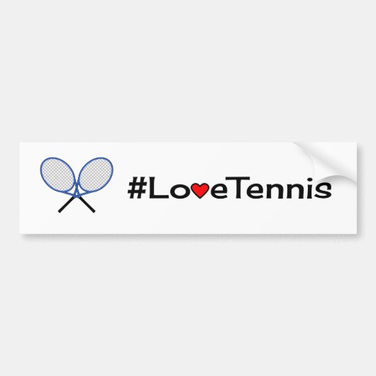 Liebe Tennis Slogan Weiß Autoaufkleber (Vorne)