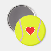 Liebe tennis - Sportball mit Herz Magnet (Vorderseite/Rückseite)