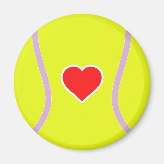Liebe tennis - Sportball mit Herz Magnet (Vorne)