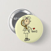 Liebe-Tennis-T-Shirts und Geschenke des Mädchen-I Button (Vorne & Hinten)