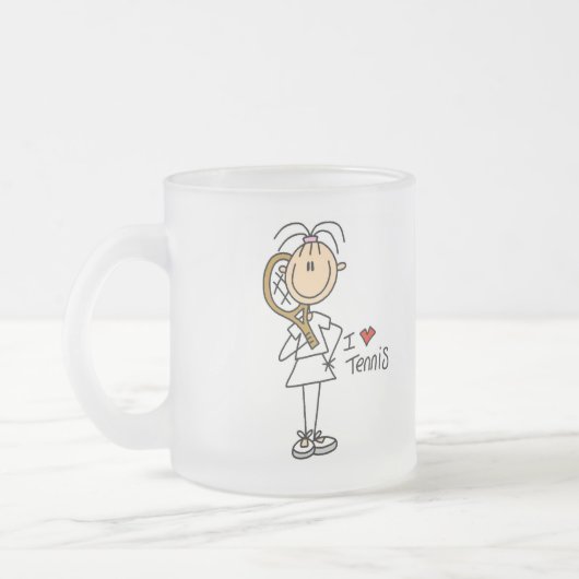 Liebe-Tennis-T-Shirts und Geschenke des Mädchen-I Mattglastasse (Links)