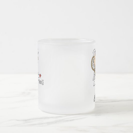 Liebe-Tennis-T-Shirts und Geschenke des Mädchen-I Mattglastasse (Mittel)