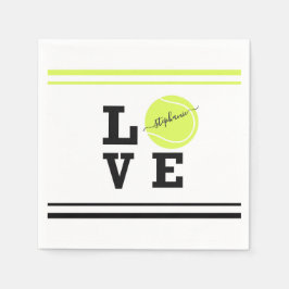 Liebe Tennis Vorname Gelber Ball Serviette