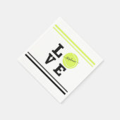 Liebe Tennis Vorname Gelber Ball Serviette (Ecke)