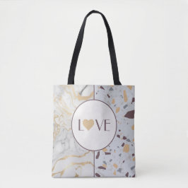 Liebe Terrazzo Marbella mit Goldenen Herzen Indivi Tasche