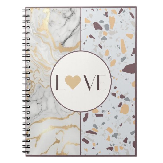 Liebe Terrazzo-Marble-Notebook mit Goldenen Herz Notizblock (Vorderseite)