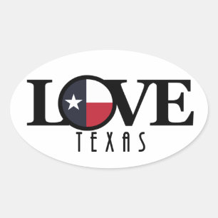 LIEBE Texas Ovaler Aufkleber