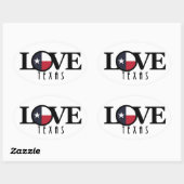 LIEBE Texas Ovaler Aufkleber (Blatt)