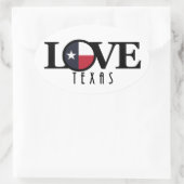 LIEBE Texas Ovaler Aufkleber (Tasche)