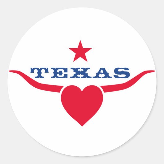 Liebe Texas Runder Aufkleber (Vorderseite)