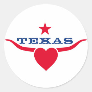 Liebe Texas Runder Aufkleber