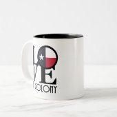 LIEBE Texas Zweifarbige Tasse (Vorderseite Links)