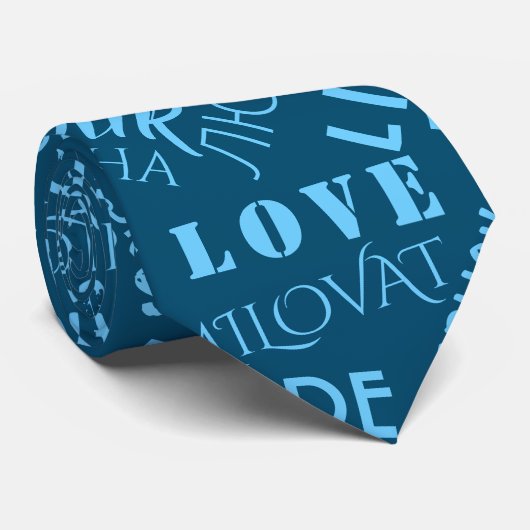 Liebe Text Blue Neck Tie oder Farbauswahl Krawatte (Gerollt)