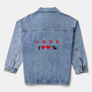 Liebe Text Denim Jacket Jeansjacke
