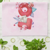 Liebe Text Fett Block FontWasserfarbe Geschirrtuch (Gefaltet)