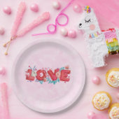 Liebe Text Fett Schriftart Farbe Pappteller (Party)