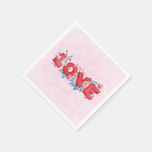 Liebe Text Fett Schriftart Farbe Serviette (Ecke)