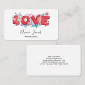 Liebe Text Fett Schriftart Farbe Visitenkarte (Vorne/Hinten)