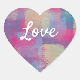 Liebe Text Herz Form Pastellmuster Muster Muster Herz-Aufkleber