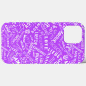 Liebe Text iPhone Case Multi Language Lila (Rückseite (Horizontal))