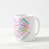 Liebe Text Kaffee Tasse Geschenk mit Herz (VorderseiteRechts)