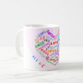 Liebe Text Kaffee Tasse Geschenk mit Herz (Vorderseite Links)