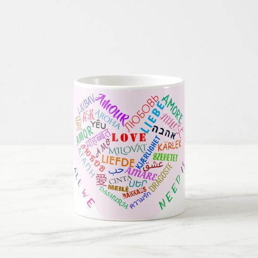 Liebe Text Kaffee Tasse Geschenk mit Herz (Mittel)