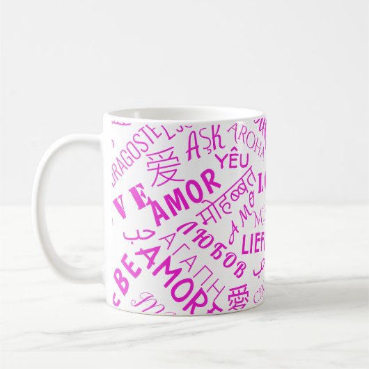 Liebe Text Kaffee Tasse Multi Language Word (Links)