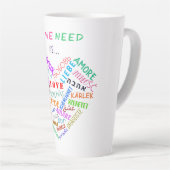 Liebe Text Latte Tasse (Rechte Ecke)