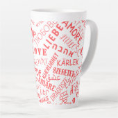 Liebe Text Latte Tasse Multi Language Word (Rechte Ecke)