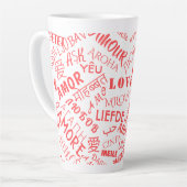 Liebe Text Latte Tasse Multi Language Word (Linke Ecke)