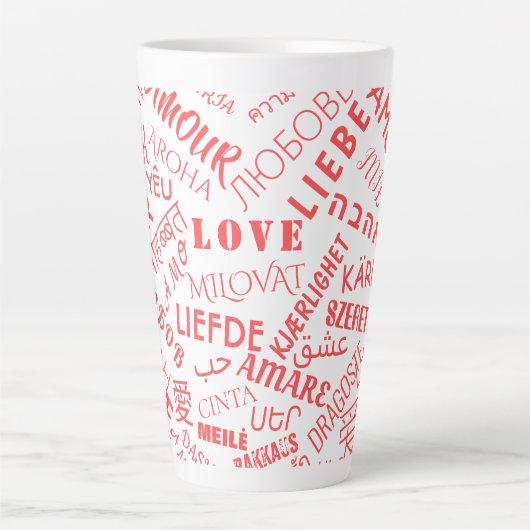 Liebe Text Latte Tasse Multi Language Word (Vorderseite)