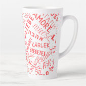 Liebe Text Latte Tasse Multi Language Word (Rechts)