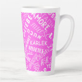 Liebe Text Latte Tasse Rosa oder Farbe wählen (Rechts)