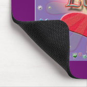Liebe Text /mit farbenfroher Grafik. Mousepad (Ecke)