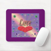 Liebe Text /mit farbenfroher Grafik. Mousepad (Mit Mouse)