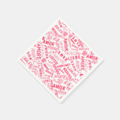 Liebe Text Napkins Multi Language Choose Colors Serviette (Ecke)