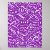 Liebe Text Poster Multi Language Word - Ihre Farbe (Vorne)