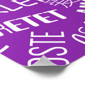 Liebe Text Poster Multi Language Word - Ihre Farbe (Ecke)