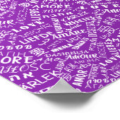 Liebe Text Poster Multi Language Word - Ihre Farbe (Ecke)