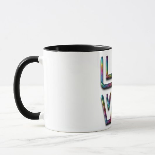 Liebe Text Rainbow Elegante Typografie Tasse (Links)