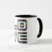 Liebe Text Rainbow Elegante Typografie Tasse (VorderseiteRechts)