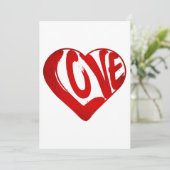 LIEBE TEXT RED TYPOGRAPHY VALENTINSTAG EINLADUNG (Stehend Vorderseite)