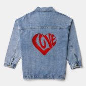 LIEBE TEXT RED TYPOGRAPHY VALENTINSTAG JEANSJACKE (Rückseite)